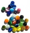 30 8mm Round Rainbow Fiber Optic Cat Eye Bead Mix